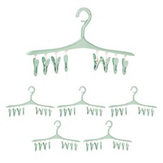 알럽홈 다기능 건조 클립 랙 옷걸이, 그린, 6개