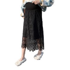 임산부 레이스 롱 스커트