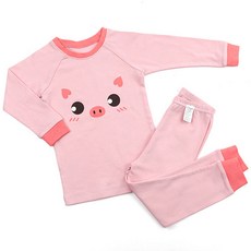 Maykids 童款甜心小豬印花30支棉長袖長褲套裝