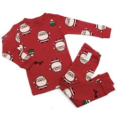 Maykids 童款胖嘟嘟聖誕老人30支棉長袖家居服套裝