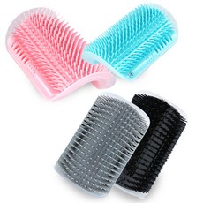 DING DONG PET 壁貼式仿貓舌按摩梳 13*8.5cm 4入, 粉紅色+藍色+黑色+灰色, 1組