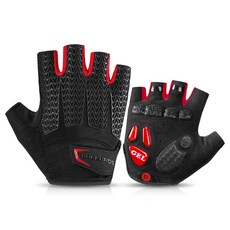 ROCKBROS 半指腳踏車手套 S169, 黑色+紅色