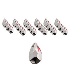 美甲靠材料 水滴美甲平底鑽, 12 霧面黑, 30個