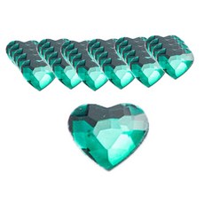 美甲材料至上 愛心美甲平底鑽, 綠色, 30個