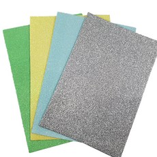 非黏貼式亮片不織布4種 + 油紙2張, 萊姆色 + 銀色 + 糖果黃 + 天空藍 + 黑色