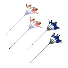 雞腳網狀棒貓咪玩具 2種組, 黑色、淺紫色, 2套