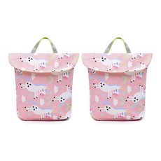 알럽홈 애니멀패턴 벨크로 여벌옷 파우치 2p, 분홍유니콘