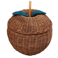 藤蘋果藤籃 F705 大號 24 x 24 x 24 厘米, 混色, 1個