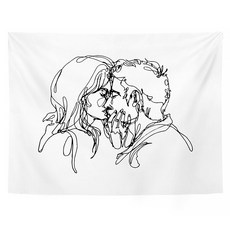 I Love Home 情侶素描掛毯織物海報, GT1930