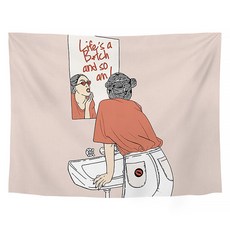 알럽홈 센시블 드로잉 태피스트리 패브릭포스터, GT3533