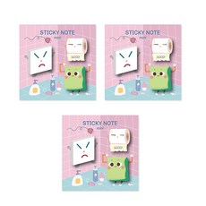 스티커 접착 메모지 세트, 욕실, 3세트