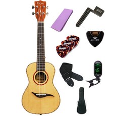 Flow Shiny Solid Spruce Top Uklele UF-6 + 7 組件, 中音