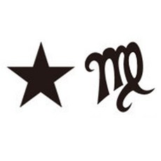 紋身貼紙組, 星星+處女座, 1組