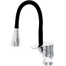 廚房用水槽單孔鵝頸水龍頭 OV1-770 黑色, 1個