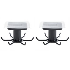 魔法吸附旋轉式湯勺烹飪工具架, 黑色的, 2個