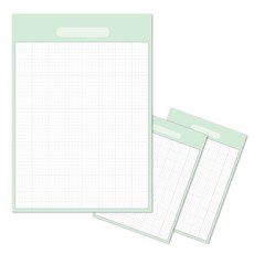 方格校園筆記墊 大容量便條紙 A4 100p, 綠色, 3個, 100枚入