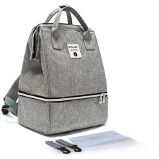 insular 茵秀麗 印花大容量後背包 IN-018, 灰色