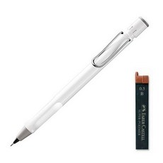 LAMY safari 白色自動鉛筆 + FABER-CASTELL 筆芯套組, 0.5mm, 1組