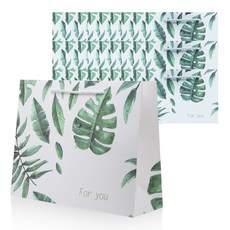 Lead home 葉子印花方型紙提袋 24入, 單色