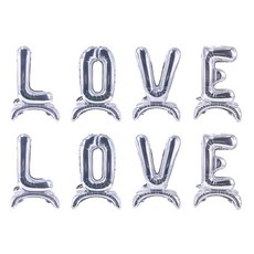 마켓감성 러브 알루미늄 풍선 세트, 실버, 2세트