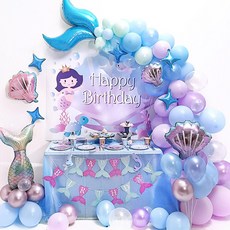 派對氣球裝飾套組 小美人魚款, 混色, 1套