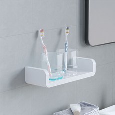 ATD U形白色壁掛層架, 單一顏色