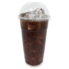 투고팩 투명 PET 아이스컵+돔뚜껑, 100개입, 1세트, 670ml