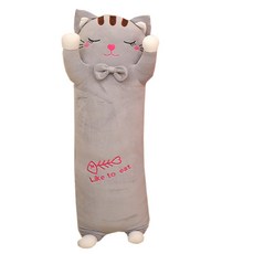 Sunheeshop 貓咪造型抱枕, 灰色