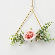 Tanni-ne Art金色環花人造花環 三角 17 ZSP007, 混色