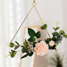 Tanniene藝術金環花朵人造花環 三角形 08 ZSP007, 混色