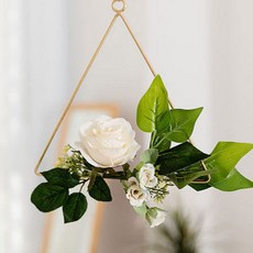 Tanniene藝術金環花朵人造花環 三角形 05 ZSP007, 混色