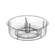 Homevanesse 透明廚房圓形收納盒旋轉托盤, 單色