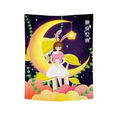 알럽홈 角色插畫少女掛毯, GT201月兔