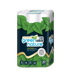 Green Nature 3層天然紙漿印花衛生紙, 30捲, 1個