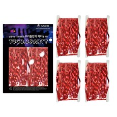 Tucobi派對閃亮流蘇窗簾 4入, 西丁紅