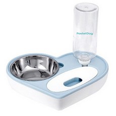 Pasteldog 心形自動澆水寵物衛生餐具, 500毫升, 藍色