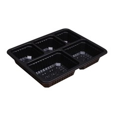 Pack2u 密封容器 70號 5格 黑色 NS 23185-5A, 1個, 150個