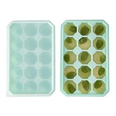 incoc 矽膠15格冰塊球模具 2入, 薄荷綠