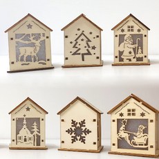 Toyjin 聖誕氣氛燈 照明製作 6件組, 鹿, 雪花, 樹, 聖誕老人, 教堂, 雪橇, 1個