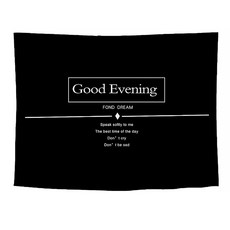 I Love Home 黑白牆面裝飾掛毯, 黑色Good Evening