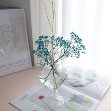 MORIANN 心型永生花擴香瓶+購物袋, 100ml, 1組, 藍色款 Cherry blossom