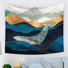 알럽홈 텍스쳐 풍경페인팅 태피스트리, Type3