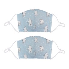 Coney Island 孩童圖案印花掛繩可整式立體口罩 2入