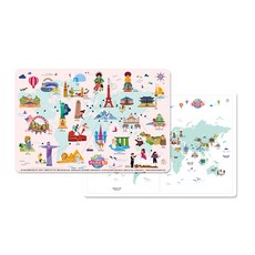 moms board 世界地標磁鐵+世界地圖磁鐵2入組, 1組, 31個