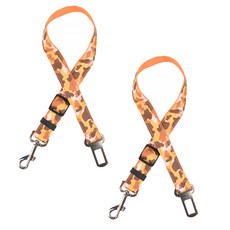 I Love Car寵物車用牽繩安全帶, 橙色軍事, 2個