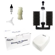 雙管海綿過濾器 XY-2822 + Saem Aqua 雙孔靜音打氣機 全套組 隨機出貨, 3W, 1套