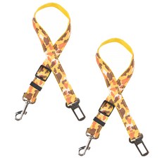 I Love Car寵物車用牽繩安全帶, 黃色軍事, 2個