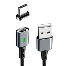 아이엠듀 마그네틱 자석 고속충전 케이블 M3 + C타입 커넥터, 그레이, 1개, 50cm