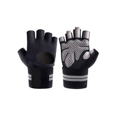 GUNU健身防滑透氣健身手套 手腕帶型 1入, 黑色的