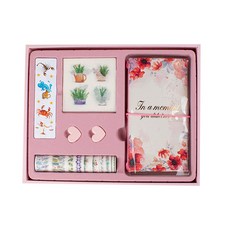Kkukkukkakka 卡通手帳紙膠帶 + 裝飾貼紙組, 花朵, 1套